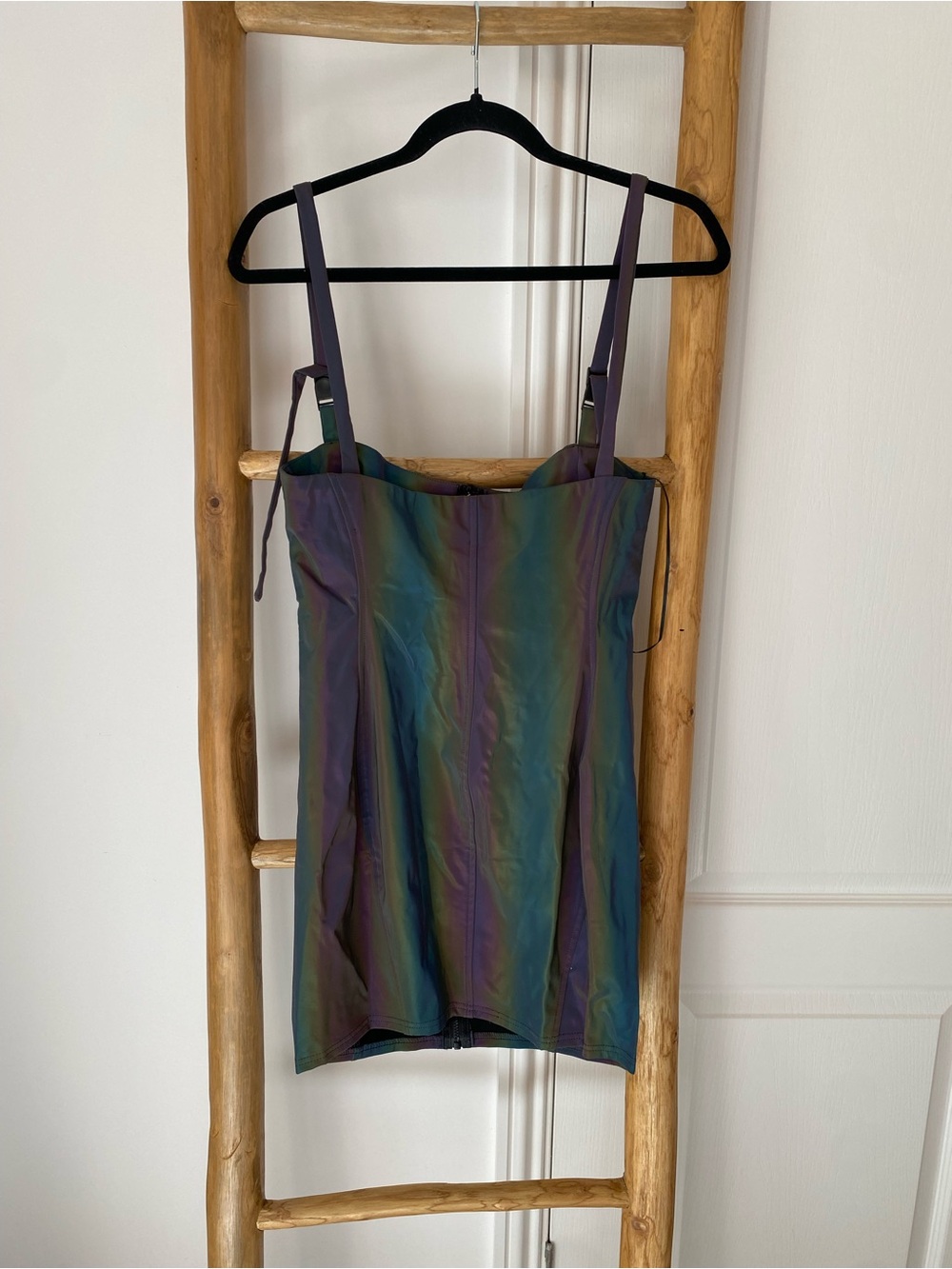 Fashion Nova Zip It and Clip It Reflective Mini Dress Multi Color Size M Sexy - Picture 7 of 9